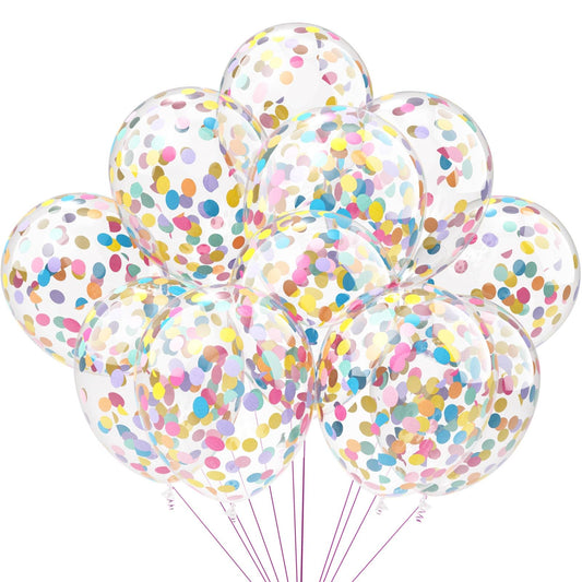 VHUWE rainbow confetti balloons 25pc 12-inch decoration