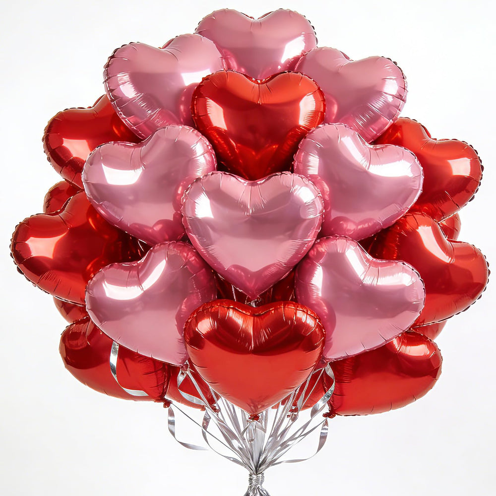 Viaecone 18-inch red heart balloons for romantic Valentine’s Day decor.