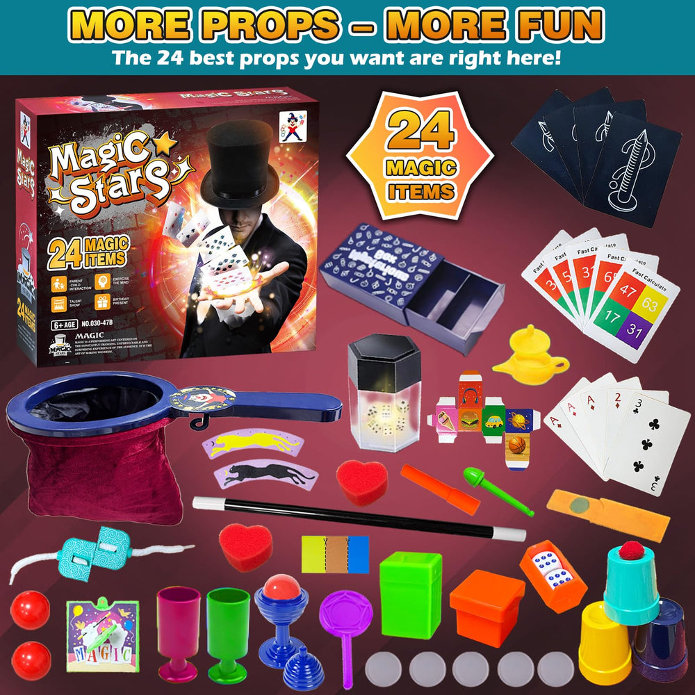 VIANBYE Magic Kit 24-in-1 Kid Performing Trick demonstrates real-world audience impact.