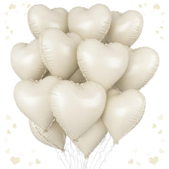 Vibzox cream heart balloons foiled 18-inch used as centerpiece for weddings and parties