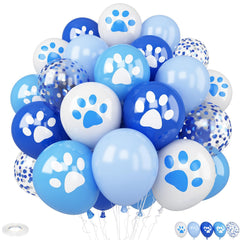 Vibzox Dog Paw Balloons with blue paw prints for playful birthday decor