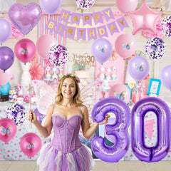 Vibzox 32in purple number balloon 30 creates bold milestone display
