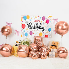 Vibzox 4D rose gold foil balloon with glossy finish for standout decor.