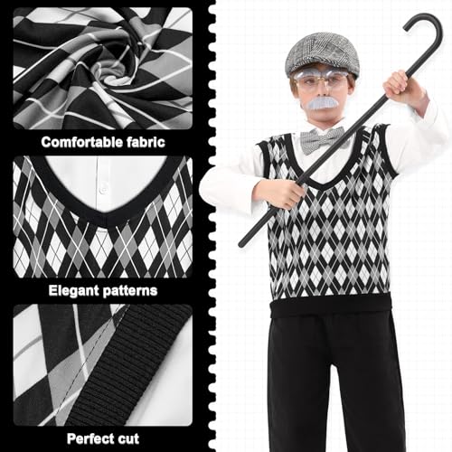 Vicamb Old Man Costume cane, lightweight plastic prop for safe pretend play.
