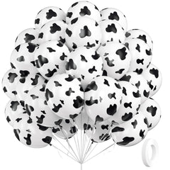 Vicduotex cow print balloons 12-inch for rustic western party decor.