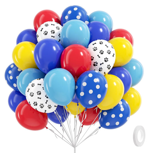 Vicduotex dog paw balloons in royal blue for vibrant puppy birthday decor