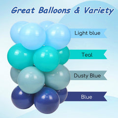 Vicduotex dusty blue balloons add soft tones to nautical party decor