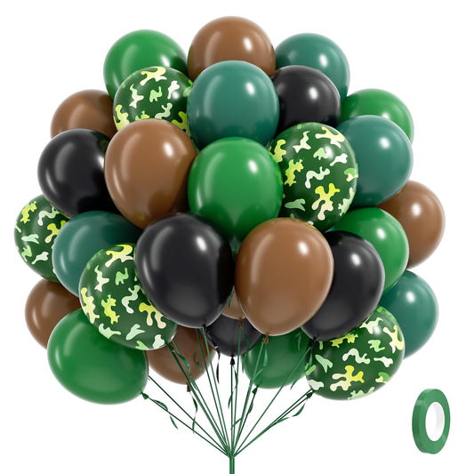 Vicduotex forest-green balloons 12in for outdoor party decor and natural backdrops.