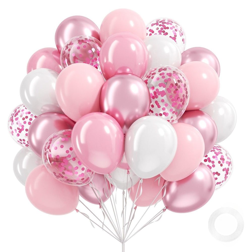 Vicduotex light pink and white balloons for weddings and celebrations
