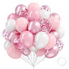 Vicduotex light pink and white balloons for weddings and celebrations