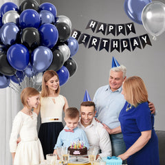 Vicduotex metallic blue and silver balloons catch light beautifully.