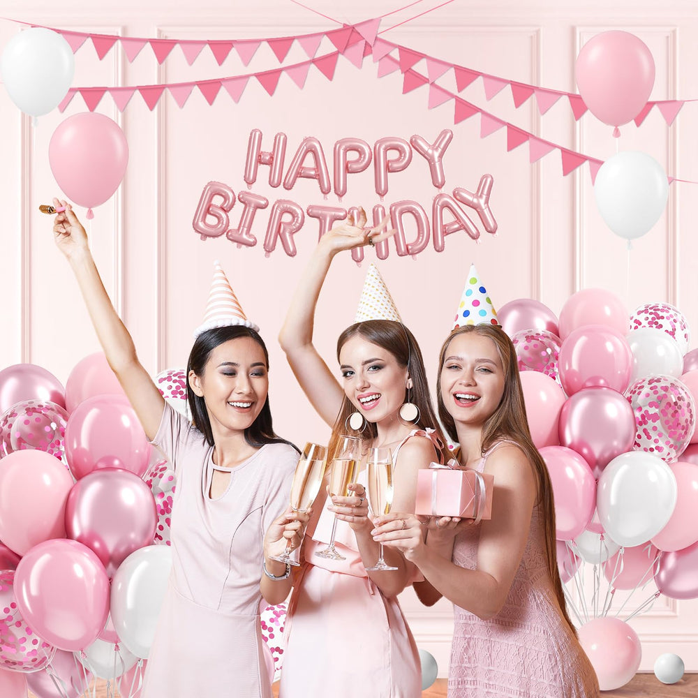Vicduotex metallic light pink balloons with subtle shine