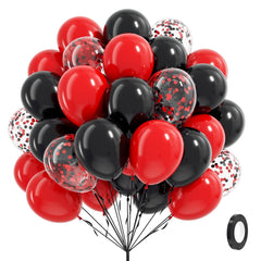 Vicduotex red and black balloons pack for elegant graduation or wedding decor