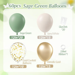 Vicduotex sage green balloon arch kit for quick, stylish event decor