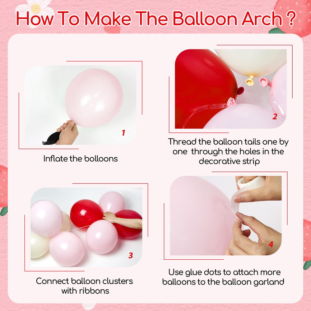 Vicduotex strawberry foil balloons add gleaming color and playful charm to the party.