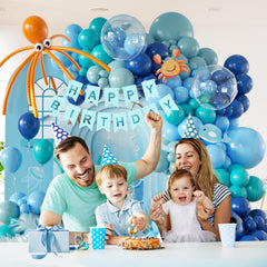 Vicduotex teal long balloons for extra height and visual interest
