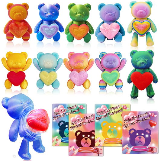Vicentorra bear with spinning heart toy, ideal classroom Valentine gifts.