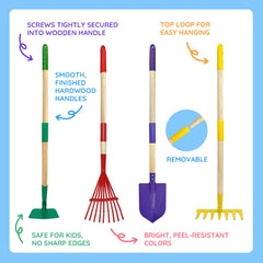 VICHTOP 9Pcs Kids Gardening Set with trowel for tiny hands