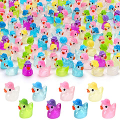 VICROIC glowing ducks wearing hats brighten dollhouses and miniature displays.