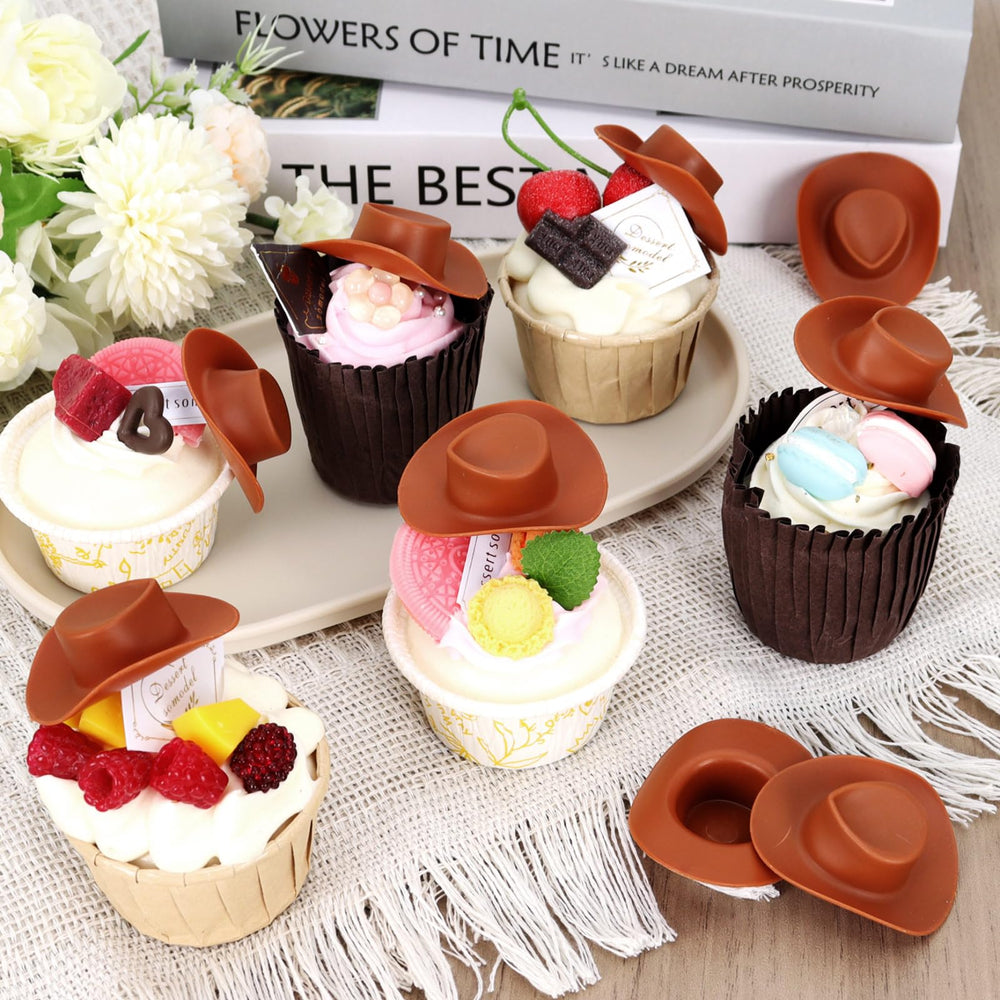 VICROIC plastic miniature cowboy hats ideal for crafts and DIY projects.