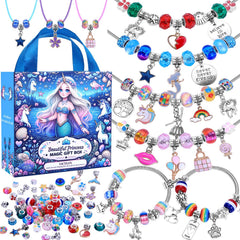 VICTLOV Charm Bracelet Kit variegated beads for creative jewelry making and play
