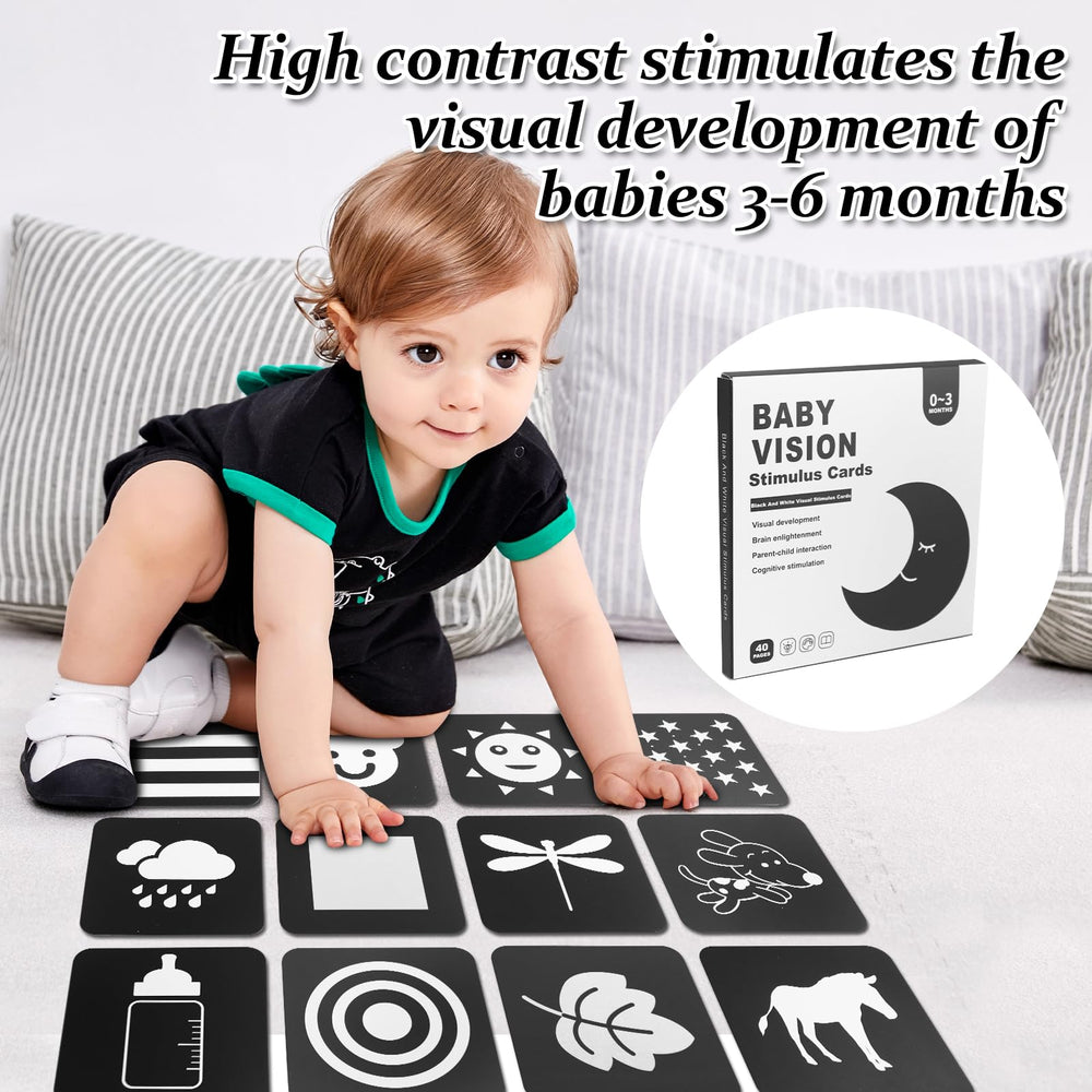 VIESMUMU black and white cards promote newborn visual focus and tracking.