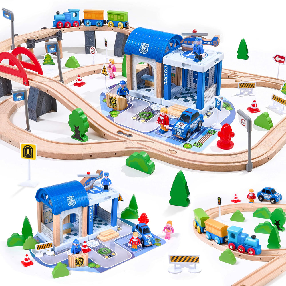 VigorFun 102Pcs train set packaging shows complete kit for easy gifting