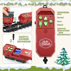 VigorFun Christmas tree train set under the tree makes a cozy holiday centerpiece.