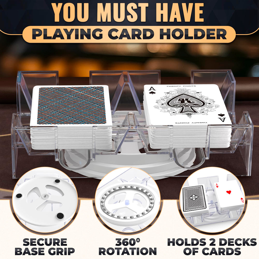 360° rotation allows quick card retrieval during play