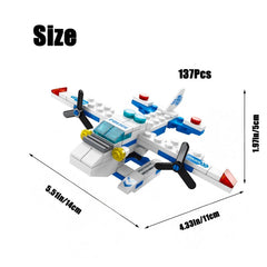 Parts pack of Vilbocr Sky Police airplane highlighting modular blocks