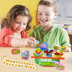 Vileafy wooden dragonfly figure engages color recognition and hand-eye coordination.