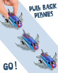 Vileafy pull-back action planes provide battery-free fun for quick indoor or outdoor play.
