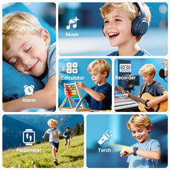 Vilicert Kids Smart Watch pedometer display tracks steps during active play.