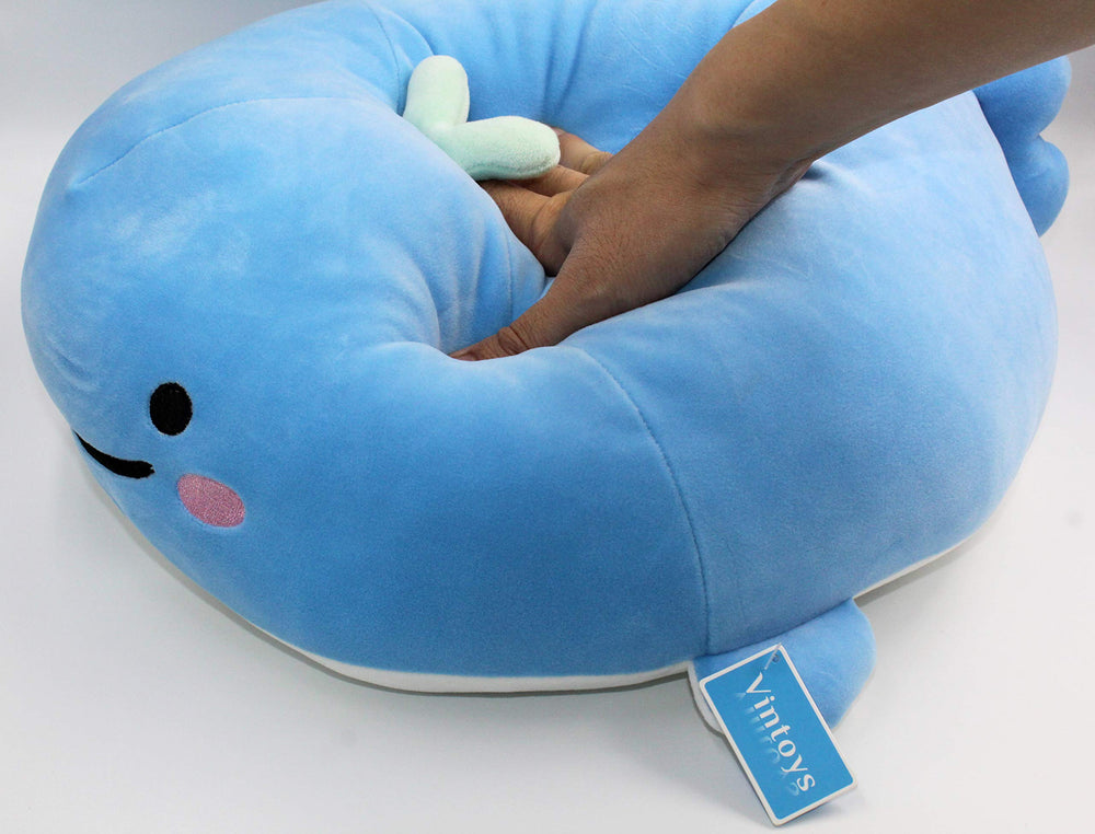 Vintoys blue whale plush surface-washable gentle care