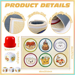 VioraWhite dim sum dice set with playful icons for festive game night