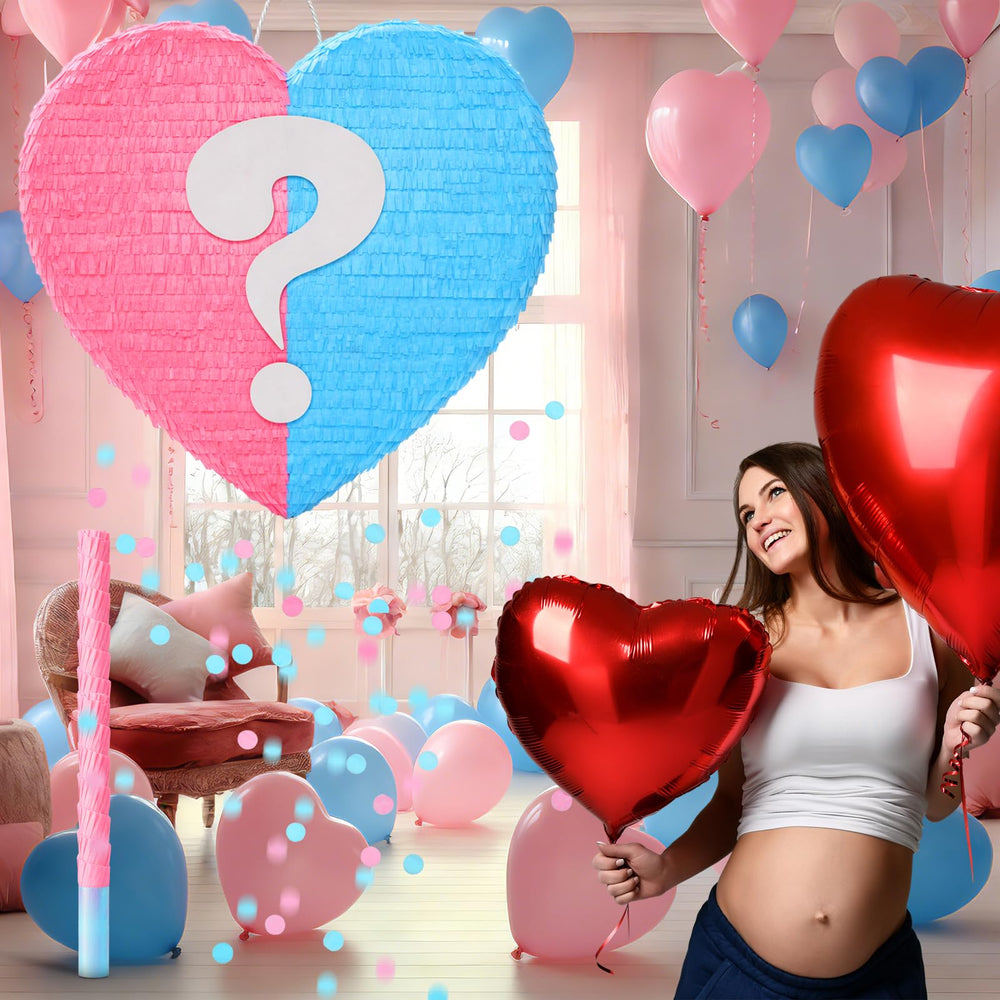 VioraWhite heart pinata decor enhances baby showers and romantic celebrations.