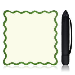 VioraWhite mini Mahjong mat with green scalloped edge for portable travel play