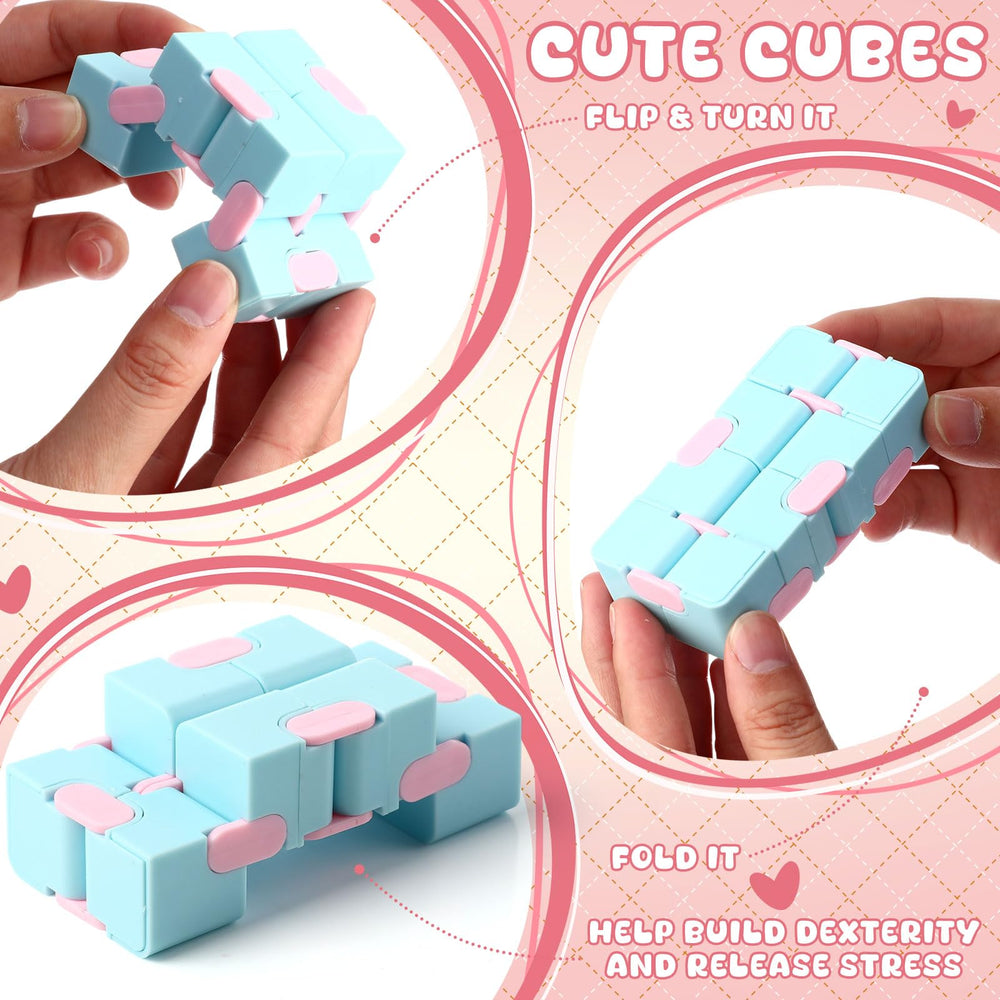 VioraWhite stress-relief cubes in use during breaks or commutes.