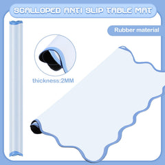 VioraWhite travel mat close-up shows blue rubber anti-slip surface.