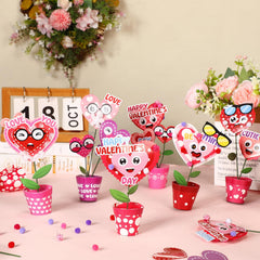 VioraWhite Valentines Flowers Craft Kit contents illustrate the colorful components for creation.