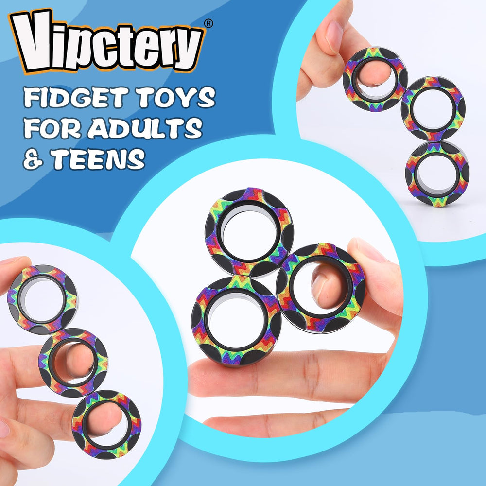 Vipctery magnetic rings trio for tactile control and finger dexterity