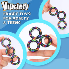 Vipctery magnetic rings trio for tactile control and finger dexterity
