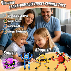 Vipctery transformable spinners in robot form for creative play.