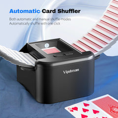 Vipdream USB-C rechargeable battery powers the shuffler for portable use.