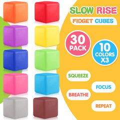 Viroucal slow-rise stress cube 30-pack side-view highlights compact grip-friendly design for on-the-go focus