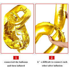 Virtue Morals 32-inch gold foil chain balloons can float with helium for elegant event visuals.