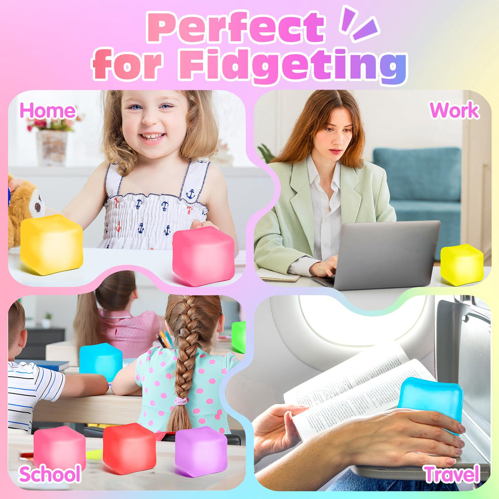 VISCOO 8-pack stress cubes in orange for tactile play to ease tension