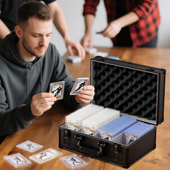 Vitula card case with 120 magnetic card holders ready for display