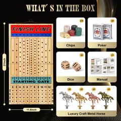 Foldable case with storage for Vixflux horse racing game components