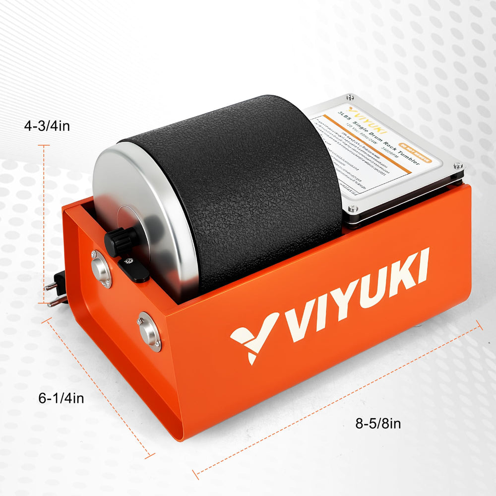 VIYUKI Rock Tumbler Kit accessories and jewelry for showcasing finished pieces.